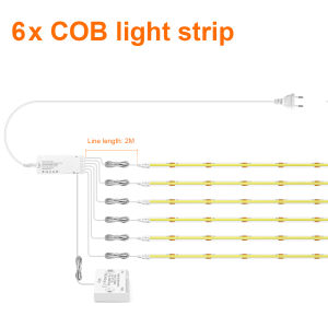 8mm Under Cabinet COB LED Strip Light Smart Door Sensor Switch for Bookcase Showcase Wardrobe Closet Lighting Decor 1m-5m