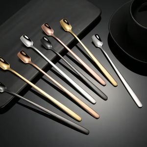 Muỗng Cafe Dài Inox 304 Nhiều Màu Đầu Vuông Thìa Coctail Muỗng Trà Sữa Muống Coctail Inox 304 Dày Dài 15cm 17cm