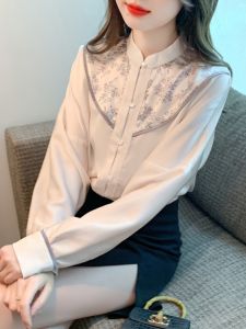 Shirt National Style Stand Collar Placket Daily Wear Wear Horse-Face Skirt