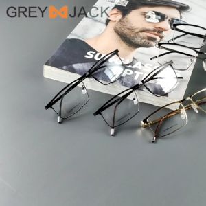 Grey Jack Kacamata Clip On Polarized Anti UV Anti silau Model Kotak Metal Free 3 Lens Multifungsi night vision Bisa Minus Antiradiasi Blueray Photocromic Bluecromic 80005