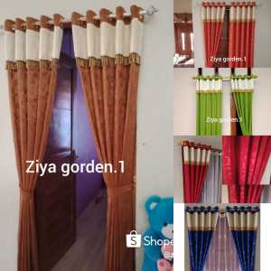 Gorden Jendela Minimalis Motip Embos Timbul Model Smokring Berponi