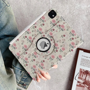 เคสไอแพด การหมุน 360 องศา flower Pro11 Gen11 Air7/6 11 Air5/4 ย้อนยุค เคสหนังไอแพด Pro12.9 22/21/20 Gen6/5 9.7 Mini7/6 Pro10.5 Air1/2 Mini4/5