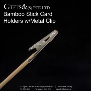 [SGLocal] Bamboo Stick Card Holder with Metal Clip 20pcs/pkt for flower bouquet/flower arrangement/greeting card