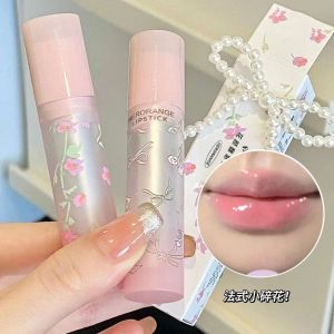 Herorange French Floral Solid Lip Gloss Lipstick Moisturizing Affordable Mirror Shine Water Light Lips for Women Student Friendly