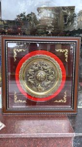 Tranh Đồng Treo Mâm Tứ Linh Chữ Phúc Cực Đẹp Đường Kính 70x70cm