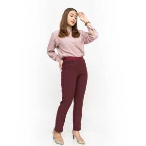 Celana kerja wanita pinggang karet slimfit muat bb 35-100 ready dari size m-8L