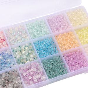 10g Approx 150Pcs 2x4mm Ice Transparent Colorful Czech Glass Abacus Beads for DIY Bracelet Keychain Xmas Gift Jewelry Craft Making