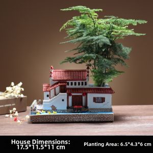 Chinese Suzhou Garden Micro Landscape Resin Decorative Ornament