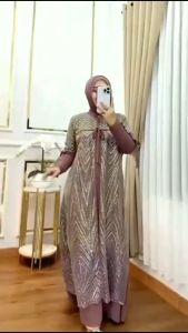 Raisa Dress Ceruty Babydoll Brokat Dress Wanita Terbaru 2024 Kekinian Gamis Kondangan Viral Murah