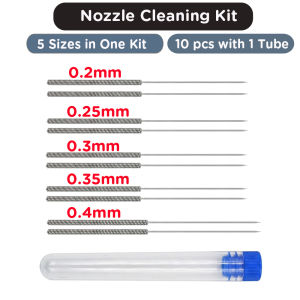 3D Printer Nozzle Cleaning Kit 0.2/0.3/0.4/0.5/0.6/0.8/1.0mm Stainless Steel Nozzle Cleaning Needles 3D Printer Nozzle Cleaner