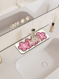 พื้นรองล้างหน้าจับน้ำสำหรับครัวและห้องน้ำแบบระบายอากาศได้ดี พื้นรองจับน้ำตกแต่งระดับไฮเอนด์สำหรับเครื่องประดับอ่างล้างมือ