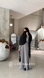 PANSY DRESS Abaya Bahan Knit Premium Gamis Daily Busui by Lim Galeri (Abaya Only)