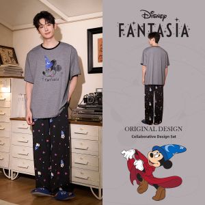 GONGDIE | Cooling Home Wear For Teen Boys Cotton Short Sleeve and Long Pants
