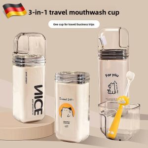 MONLEYTA | Portable Travel Three-in-One Toothbrush Toothpaste Storage Box Childrens Mouthwash Cup Dormitory Student Creative Trendy Design