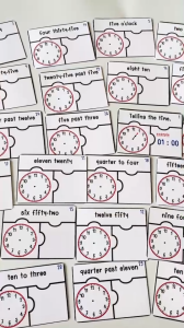 ชุดสื่อนาฬิกา telling the time สื่อการสอนอังกฤษ ฝึกอ่านเวลา ฝึกเขียนเวลา สื่อเสริมพัฒนาการทางอังกฤษ