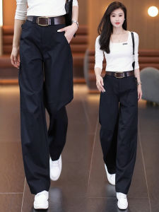 High Waist Wide Leg Workwear Pants Womens Casual Loose Style Spring Autumn New Arrival Slimming Straight Cut Knife Pants