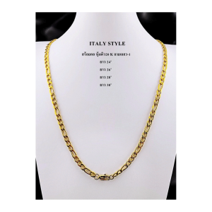 สร้อยคอลายเลส3-1 สร้อยอิตาลีหุ้มผิวทอง 20k(ความยาว24-30นิ้ว)