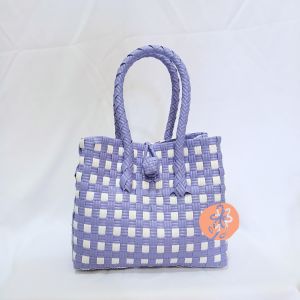 TAS ANYAMAN JALI MINI CANDY LILAC TAS WANITA BAHAN PLASTIK