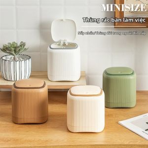 Aesthetic Desktop Trash Can With Lid