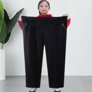 plus Size High Waist Thickened Elastic Waist Spring Autumn Womens Pants for Middle Aged And Elderly plus Size Grandmother Suit