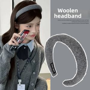 Autumn Winter Woolen Hairband Womens Vintage Going out Versatile High Hairline Face Wash Special Hair Ties Headwear