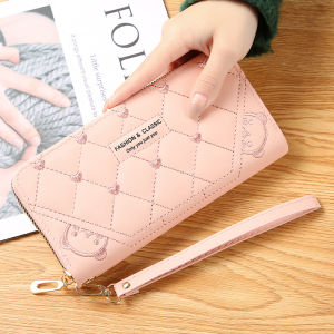 New 2025 Ladies Long Style Leather Wallet Handbag Mobile Phone Bag Two-Purpose Womens Clutch Bag Sweet Lady Square Shape