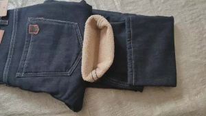 Winter Warm Fleece Jeans Men 2025 Straight Stretch Thick Casual Thermal Denim Pants Male Business Work Trousers New Men Clothing