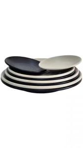 Set 5 dĩa tròn Thái nhựa VIỆT NHẬT - Vân nhám - Đựng cơm tấm trái cây quán ăn buffet - 1293/98