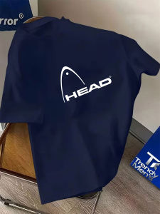 HEAD | HEAD Mens Basic Red Crew Neck T Shirt Classic White Logo Print Soft Lightweight Short Sleeve Tee Daily Casual Outdoor Sport Top