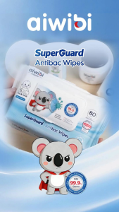 Aiwibi SuperGuard Antibac Wipes Kill 99% of germs (80pcs*3packs)