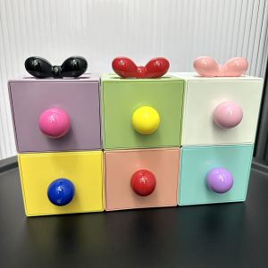 Macaron Desktop Drawer Style Storage Box: Simplify Office Clutter Space Arrangement