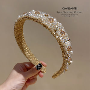 Băng Đô Quấn Tóc Ngọc Trai Pháp Sang Trọng Kẹp Càng Cua Phụ Nữ Công Việc Nặng Pha Lê Rộng Ép Tóc Đầu Hói Cao Cấp Internet Đỏ Mùa Thu Mùa Đông Phụ Kiện Tóc Ép