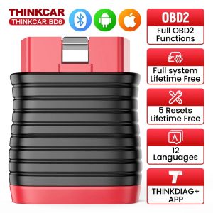 THINKCAR BD6 OBD2 Scanner Bluetooth Car Diagnostic Tool Full System Automotive Car Scanner Code Reader 5 RESETS Lifetime Scan Tool