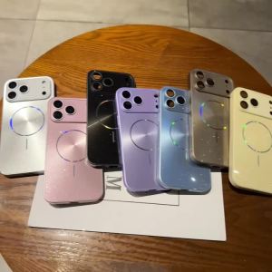Magnetic Glitter Aurora Glossy Phone Case For Magsafe iPhone 17 Air 16 15 PM 14 13 12 11 Pro Max Full Lens Protection Back Cover