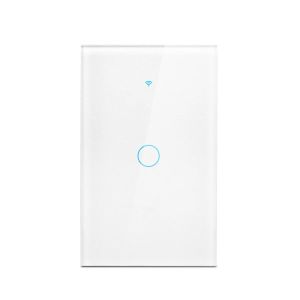 Smart Wifi Touch Switch Neutral Wire/No Neutral Wire Required US 1/2/3/4 Gang Light Switch Works with Tuya Smart Life App