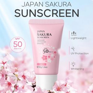 Sakura Sunscreen Cream SPF50 Moisturizing UV Protect Face Body Sunscreen Isolation Lotion Oil Control Reduce Melanin Skin Care