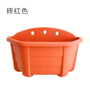 Doctor Hua Balcony Wall-Mounted Flower Pot Family Semicircle Plastic Wood-like Hanging Flower Pot Water Storage Pot Green Dill Flowerpot