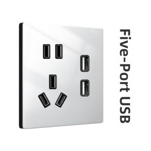 Ultra-Thin White LED Tempered Glass Switch Socket 86 Type