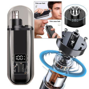 Electric Nose Hair Trimmer 6000rpm Waterproof Intelligent LED Digital Display With Double-edged Blade Trimmer For Nose Clipper