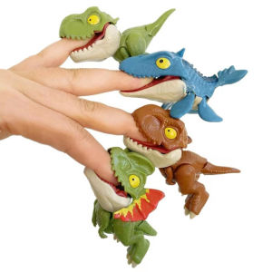 LNR Shop M-001 Mainan Dinosaurus Menggigit Jari Tangan Simulasi Edukasi Jurassic World Snap Squad Tyrannosaurus Tyrex Mainan Boneka Mini Gigit Jari Infested Miniatur Figur Bitting