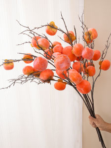 Artificial Pomegranate Fruit Branch Fake Flower High Branch Flower Arrangement Living Room Decoration Dry Flower Display