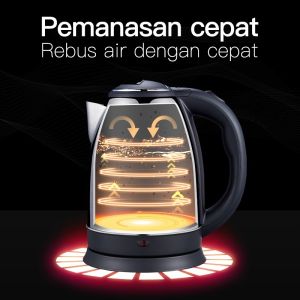 COD Ketel Listrik 2L dan 1.8 Liter / Teko Elektrik / Pemanas Air Pembuat Kopi Teh Gratis Paking Buble Wrap