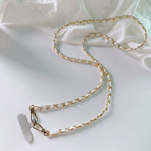 Long Adjustable Gold Ball Mobile Phone Lanyard Neck Strap Crossbody Anti-Loss Elegant Small Fragrance Style for All Phone Models