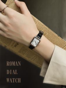 Rscy Womens Watch Special-Interest Design Light Luxury and Simplicity Retro Belt Small Dial Ins Genuine Goods Womens Small Square Watch