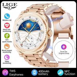 LIGE | LIGE 2 In 1 TWS Headset Smart Watch 1.53" Women Men NFC Sports Fitness Heart Rate Health Watches Earphone Music Smartwatch 2026