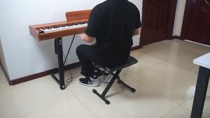 ‌เก้าอี้เปียโนปรับระดับ | ขา X แข็งแรงรับน้ำหนัก150kg | พับเก็บได้แบบบาง | พื้นที่นั่งเสริมฟองน้ำ | ส่งฟรีโค้ดลด