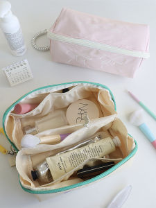 3EgiZ Original Open Top Cosmetic Bag Large Capacity Portable Storage Bag for Toiletries And Brushes Nylon Material Printed Pattern