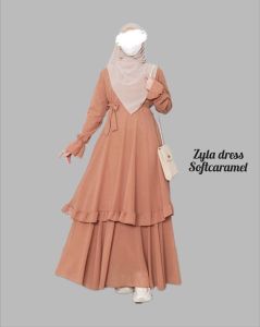 Gamis Ceruty Babydoll Terbaru Zyla Dress Ld 120 Gamis Terlaris Wanita Muslimah Dewasa Ukuran M LXL