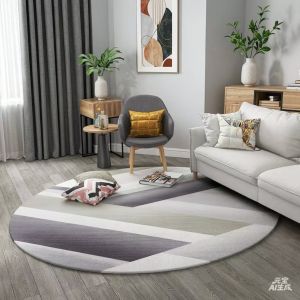 VIKAMA Bắc Âu Hiện Đại Tối Giản Thảm Tròn Trong Nhà Thảm Trang Trí Nhà Cho Phòng Khách Phòng Ngủ Nghiên Cứu Ghế Xoay Giỏ Treo Trang Trí Chống Trơn Trượt Chống Thấm Nước
