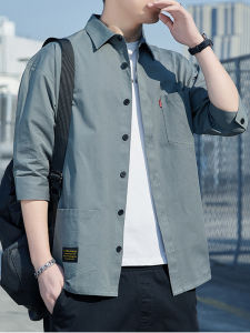 Áo Sơ Mi Nam Tay Dài Cotton Nguyên Chất Mùa Xuân Hè 2025 Phong Cách Công Sở Thường Ngày Dài Tay Áo Khoác Ngoài Đa Năng